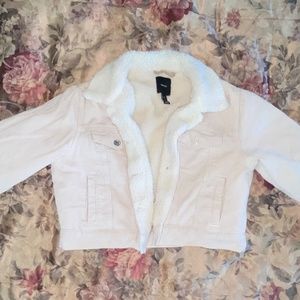 Forever 21 beige corduroy crop jacket